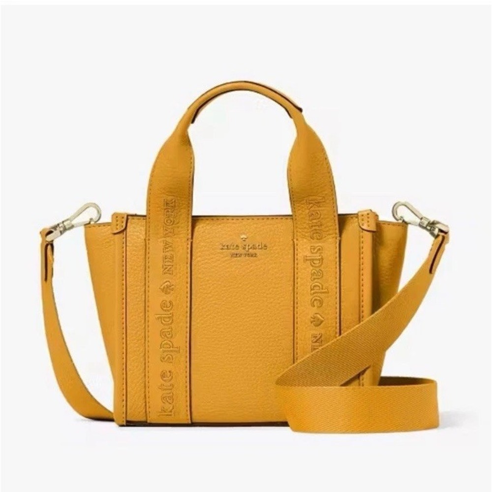 Kate‎ Spade New York Kip Pebble Leather Mini Tote KL936 Squash Blossom Crossbody